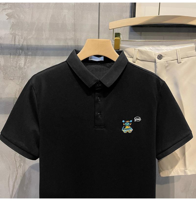 Product Introduction of New Bear Embroidery Polo Shirt Simple Fashion Men's Top 28