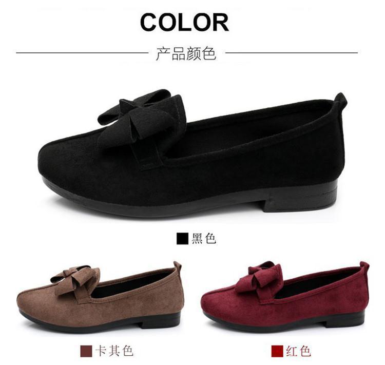 Product Introduction of Spring Old Beijing Cloth Shoes Women's Shoes Black Work Shoes Bow Flat Gommino Women's Shoes Breathable Mom Shoes 7