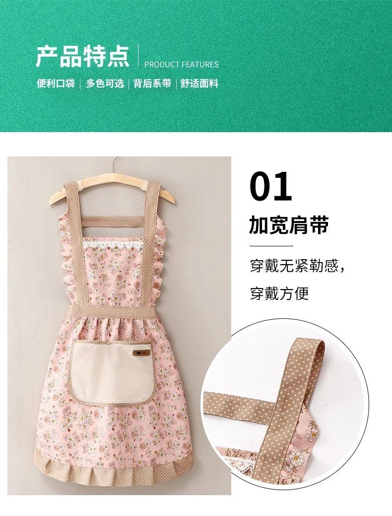Product Introduction of Apron Kanvas Pakaian Kerja Gaya Pastoral Pakaian Luar Dapur Memasak Kerja Tahan Haus Pakaian Kerja Lelaki dan Wanita Apron Fesyen 6