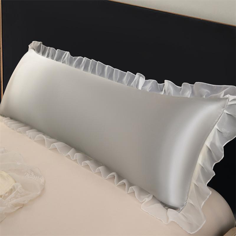 Solid Color Ice Silk Pillowcase without Filler, Breathable Comfortable Pillow Cover, Cooling Pillow Protector for Home Bedroom Dormitory Hotel 3