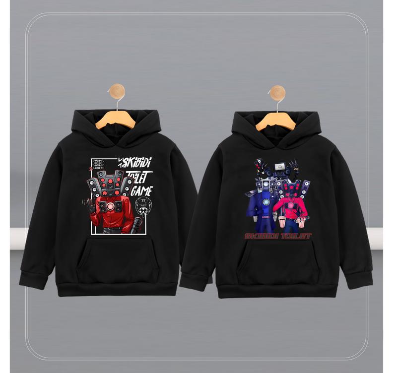 Áo Hoodie Speaker Man,TV Man Cameraman Bossman Titan Skibidi Toilet Màu Đen Cho Bé Trai