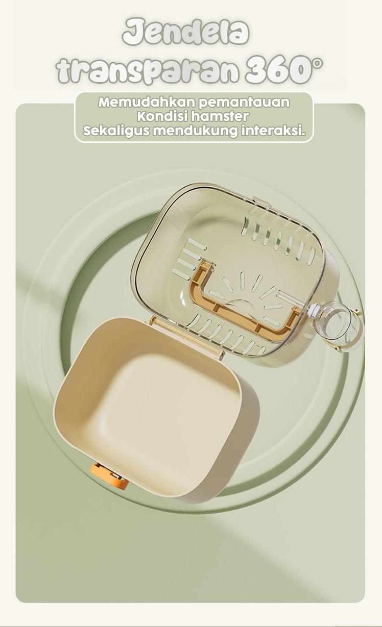 FOCAT Kandang Hamster Portable F23 Kandang Mini Hamster Desain Transparan/Rumah Hamster Mini