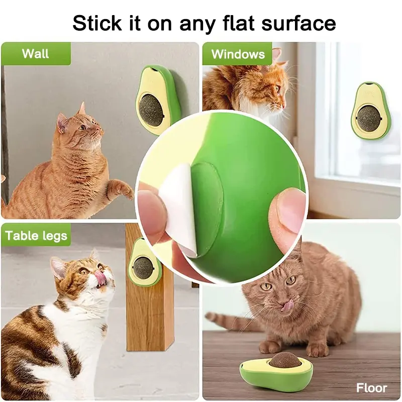 READYYY STOKK Bola Catnip Kucing Alpukat Rotating Mainan Catnip Balls Cat Mint Ball Makanan Hewan Berputar CATNIP PERMEN 5