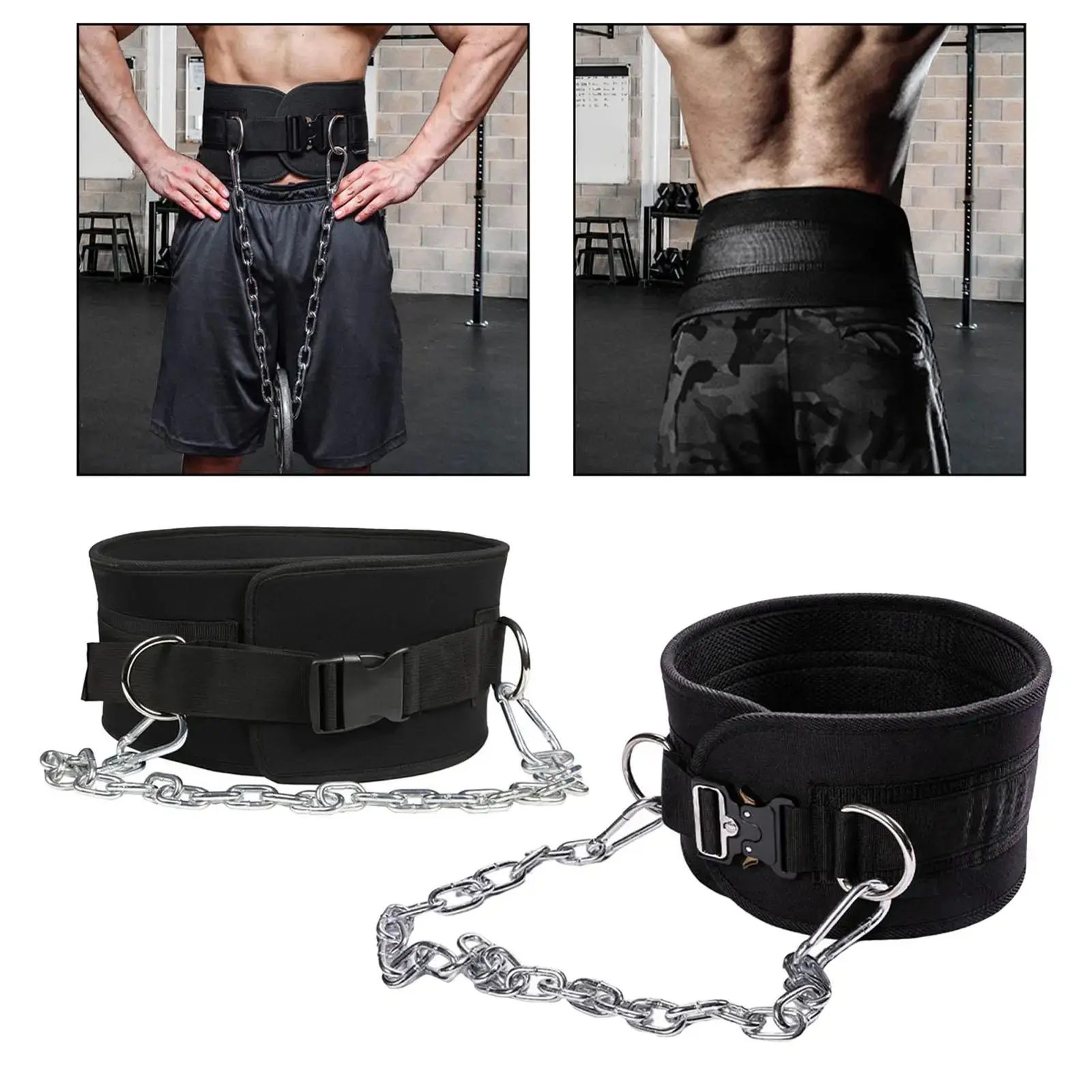 Dây Đai Đeo Hông Dipbelt Tập Luyện Nâng Tạ Tiện Lợi, Đai Xích Treo Tạ Tập Cơ Lưng, Tập Gym, Squat