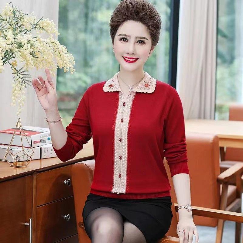 Product Introduction of Quần Áo Nữ Trung Niên Và Cao Tuổi, Thời Trang Hàng Đầu, Dát Kim Cương, Áo Lót Mùa Thu Và Mùa Đông, Áo Len Dệt Kim, Cho Tình Yêu Của Mẹ, Hàng Mới Về Top Women 23