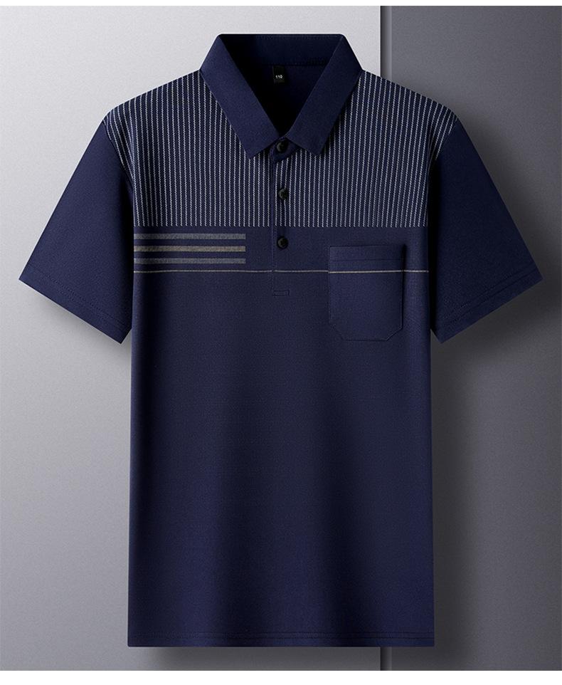Product Introduction of Short Sleeve Polo Shirt, Summer Cool Pocket Design, Men's T-Shirt, Slim Fit, Fashion, Plain 8