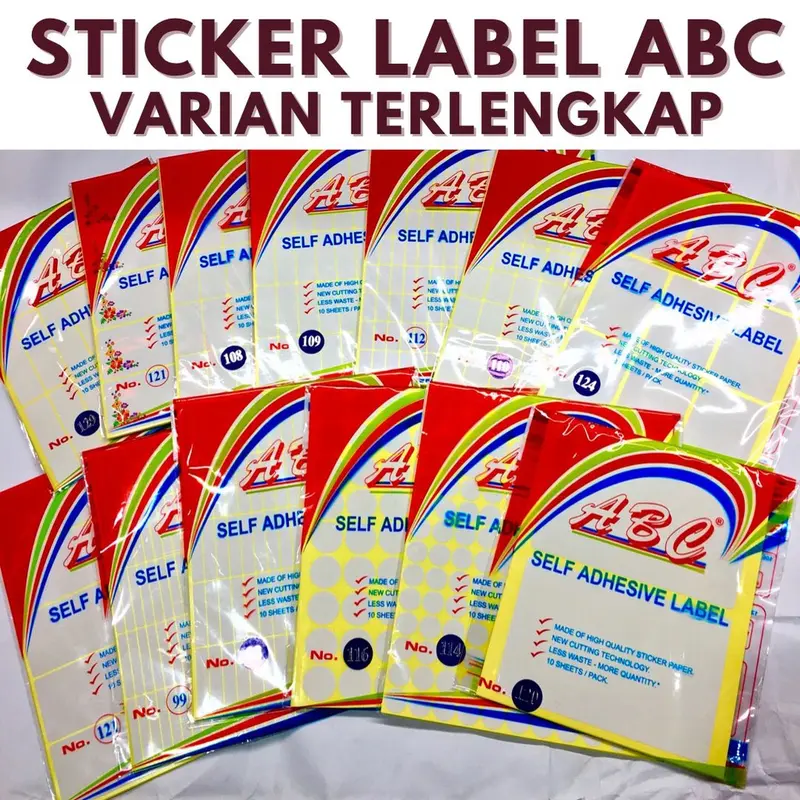 Stiker label ABC varian lengkap 1