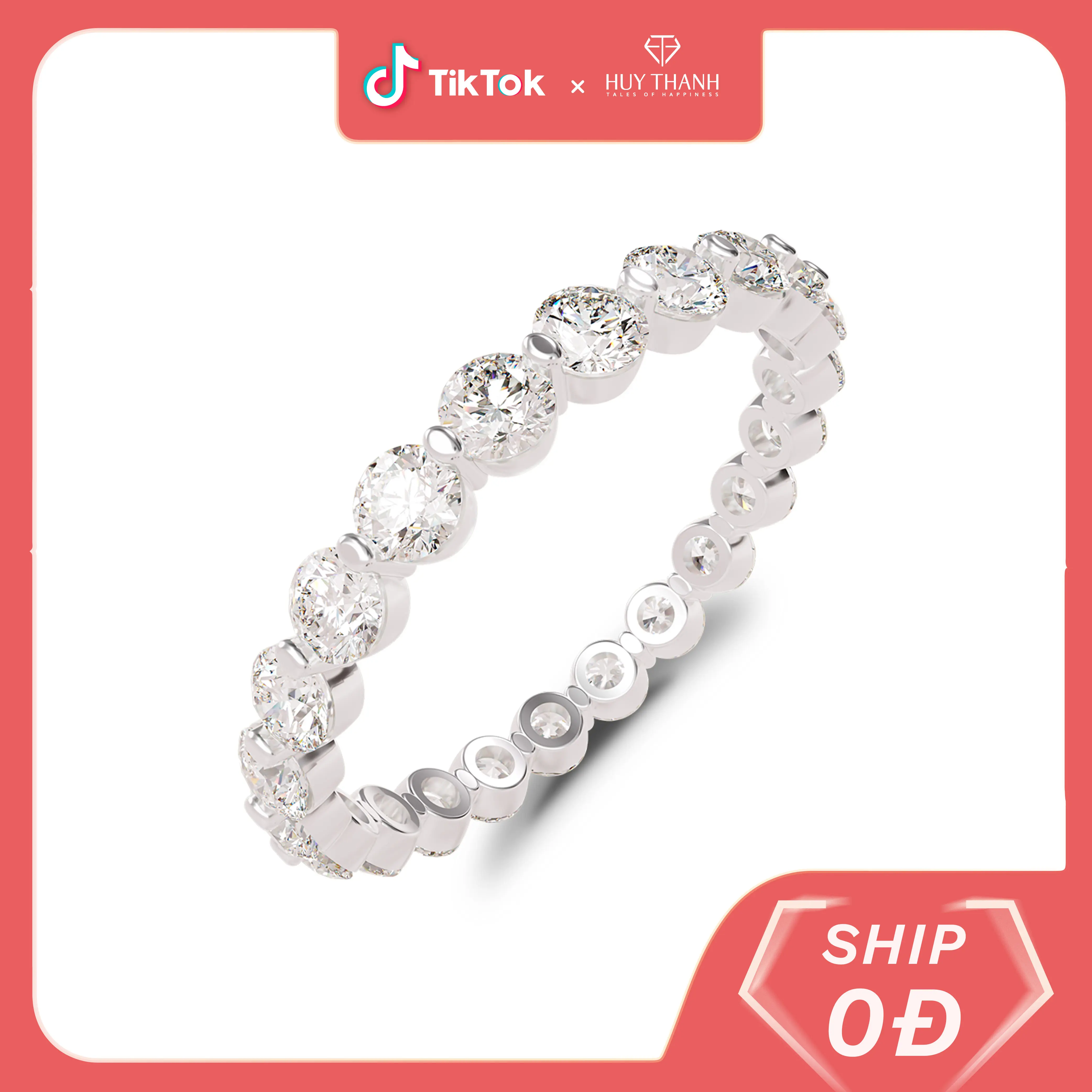 HuyThanhJewelry NLF453 Nhẫn nữ vàng tây 10k Gắn Đá Thời Trang (HỌA TIẾT FULL NHẪN)