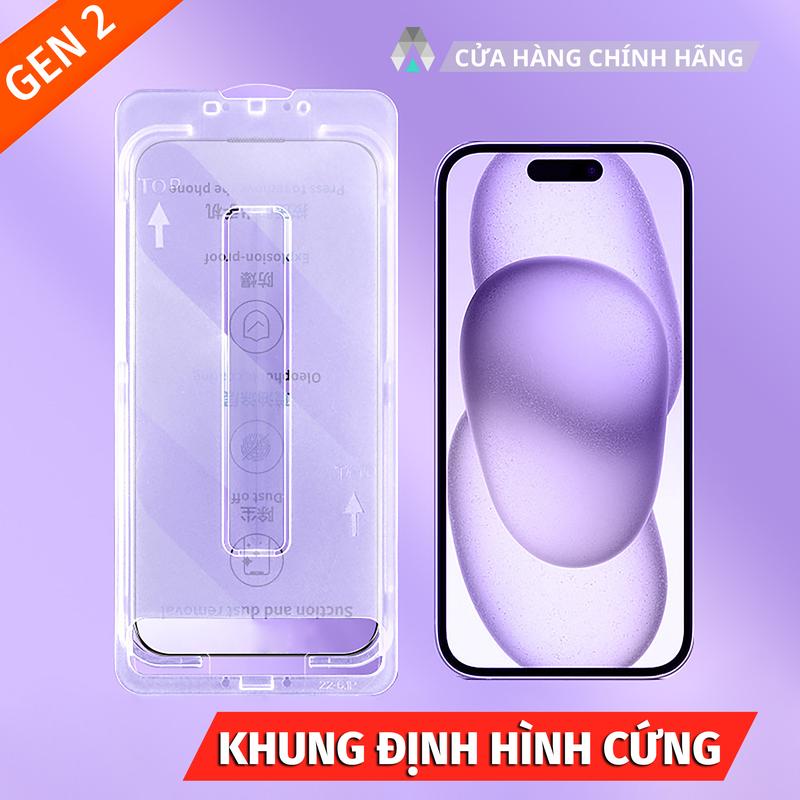 ONTOP Kính Cường Lực Khuôn Trợ Dán Siêu Dễ Cho Máy iPhone Mặt Kính Mạ Điện Siêu Mượt Độ cứng 6H Dòng iP X Xr Xs Max 11 12 13 14 15 16 Pro Max 15 Plus