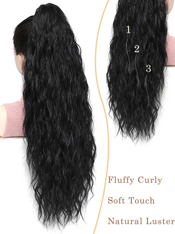 30 Inch Long Curly Ponytail Extension, Synthetic Hair Extensions for Women, Gorgeous Fluffy Hair Piece, Synthetic Hairpiece for Daily & Party Use, Hairextensions 2