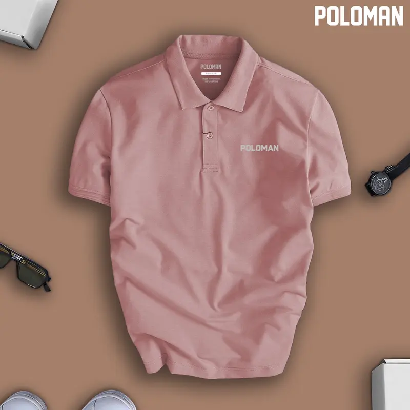 Áo thun POLOMAN nam cổ bẻ BASIC CVC vải cá sấu sang trọng, lịch lãm, thoáng mát - POLOMAN Menswear Top Có Cổ Ngắn Tay Shirt 1