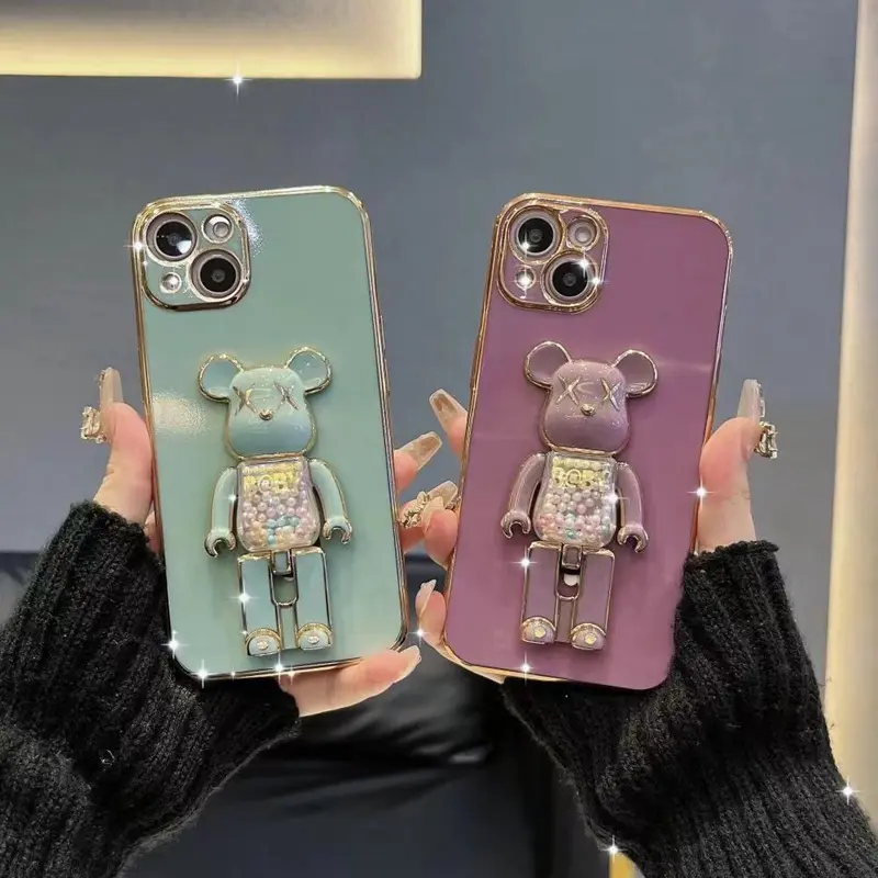 (Nhiều dòng máy)/ ốp lưng BEAR BRICK xinh đẹp, kiêm giá đỡ điện thoại tiện dụng