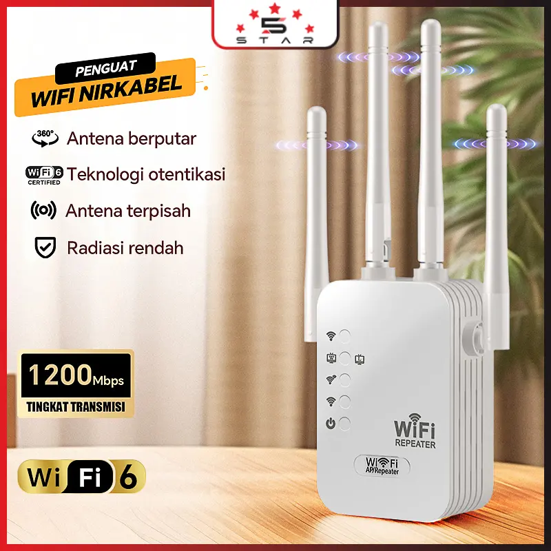 WIFI Expander 2400mb Repeater Nirkabel Rumah Repeater wifi yang nyaman Penguat Sinyal Antena Dual Band 4 0