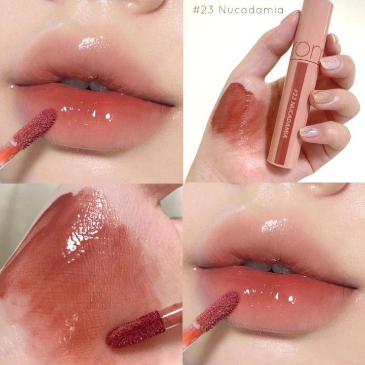  Son tint bóng Romand màu 23 Juicy Glasting Tint Nâu đỏ nhạt 