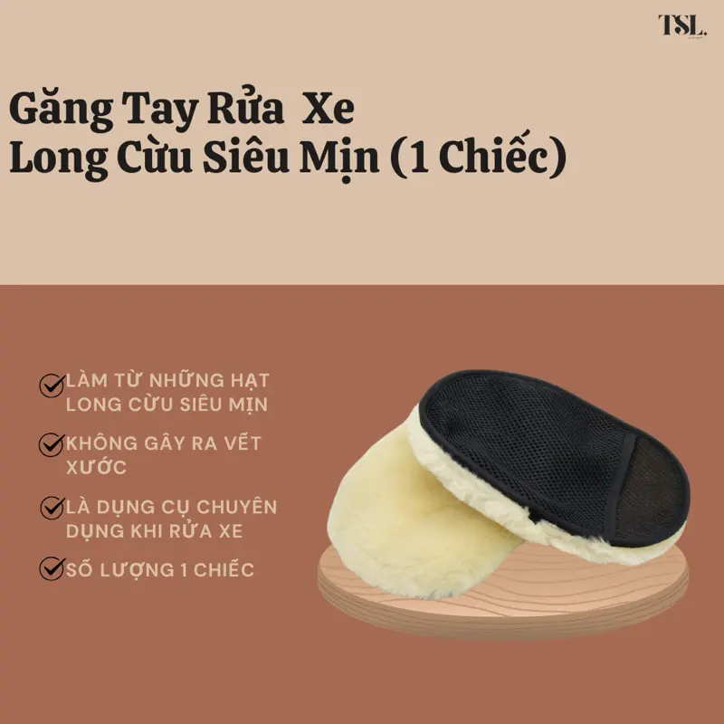 Găng tay rửa xe long cừu chuyên dụng cho ô tô và xe máy khăn lauxe