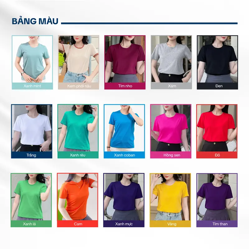 Áo thun trơn nữ cổ tròn TOLI 16 màu Form vừa dáng suông, vải cotton 4 chiều mềm mịn - BSB28 Top Women 5