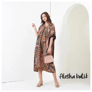 [Djuragan Daster] KAFTAN POMPOM SOGAN PREMIUM QUALITY BY ALESHA BATIK Bunga busui bumil Muslim Nyaman Rayon Renda Cantik imut wolla hitam
