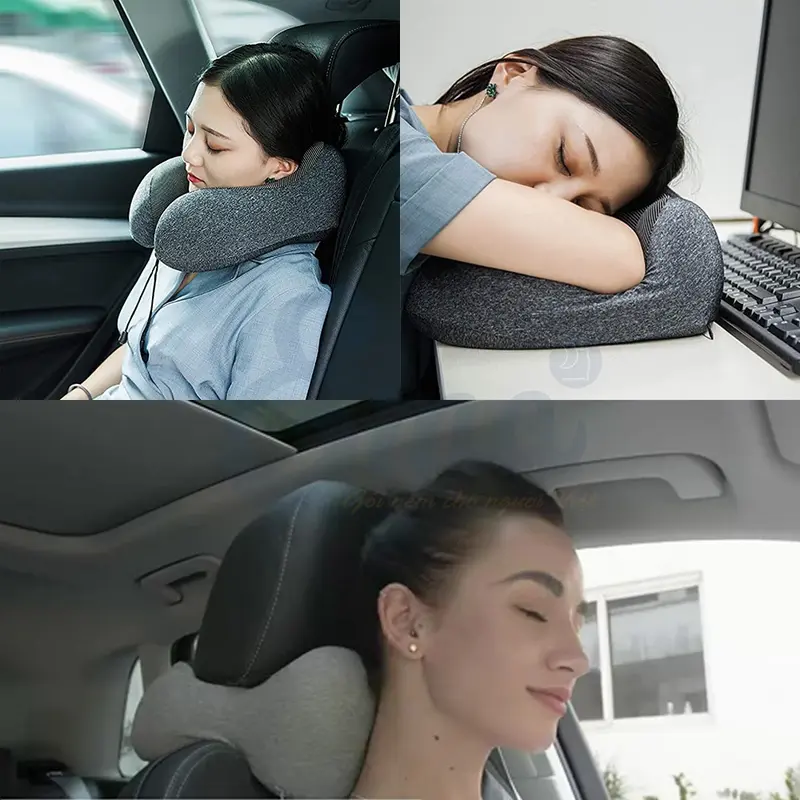 Gối kê cổ chữ U cao su non Ema thiết kế công thái học dành cho người lớn chống đau mỏi và ngăn ngừa thoái hóa cổ thích hợp cho dân văn phòng và du lịch 7
