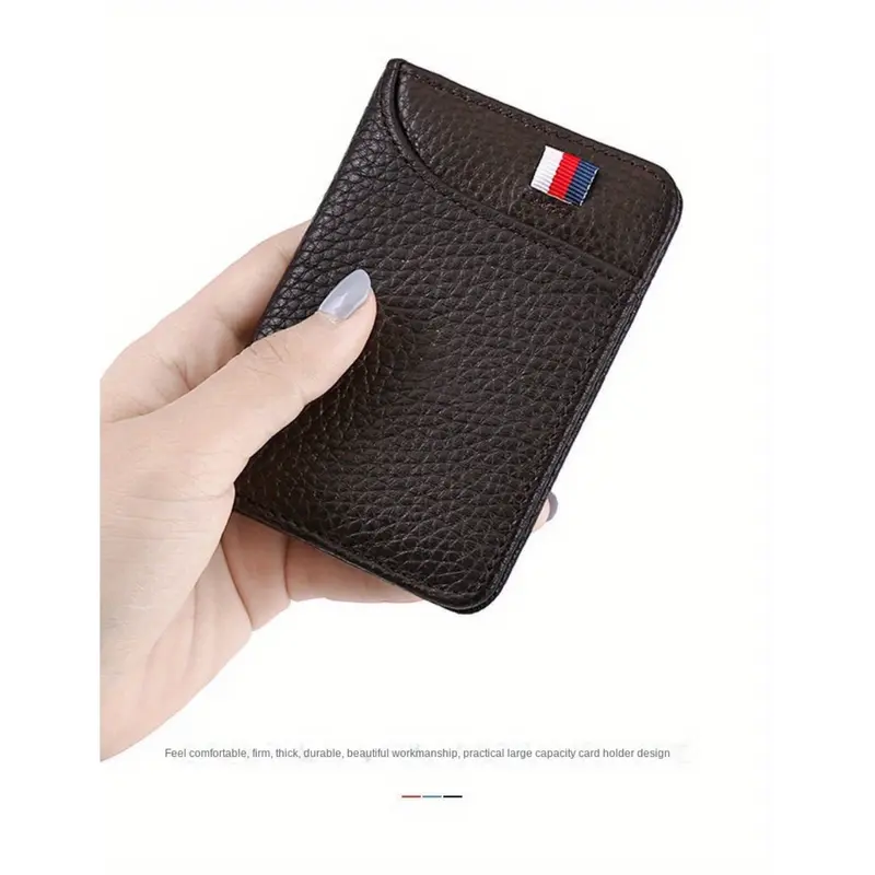 Men's Card Holder Thin Mini Wallet Card Storage Bag Unisex Exquisite Pu Coin Purse 7