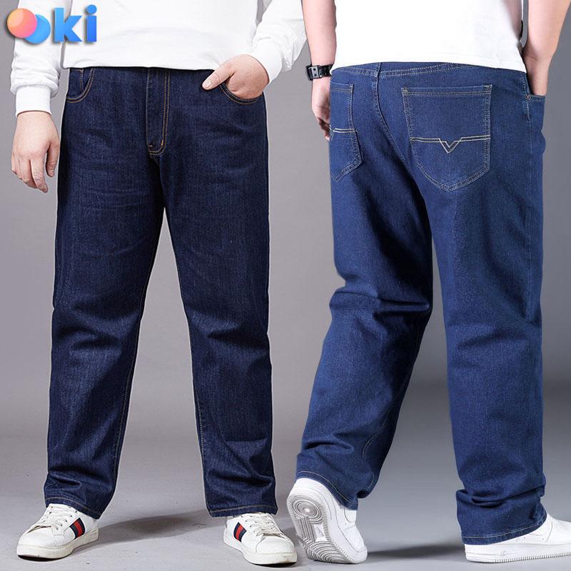 Quần Bò Nam Dài Trơn Ống Suông Trung Niên Cotton Quần Jean Nam Big Size Form Rộng Đứng mặc Được Nhiều Lứa Tuổi Menswear Ong