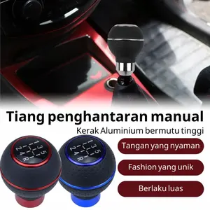 Handle Tuas Persneling Mobil Kulit Asli dengan Indikator Gigi Manual 5 Speed Universal - Aksesori Modifikasi Mobil, Tahan Lama & Nyaman Digenggam