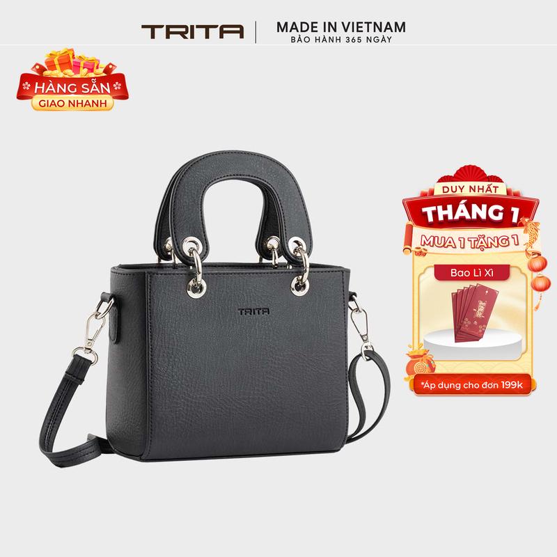  Túi Trita   Thời trang nữ quai bản to phối khoen kim loại cỡ nhỏ - Túi xách da RTX24   