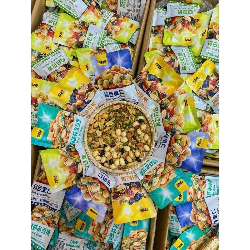 Combo 1kg (32 đến 34 )Gói Hạt Mix Dinh Dưỡng GANYUAN 30G, Hạt Dinh Dưỡng Mix Trái Cây Sấy Giòn, Hạt Ngũ Cốc Sấy Khô Tẩm Vị Nội Địa.