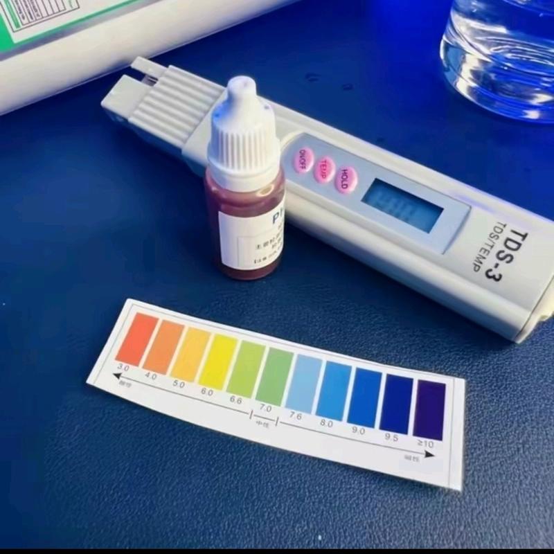 lọ thử pH +  bút tds để ktra nồng độ nước but thu 0