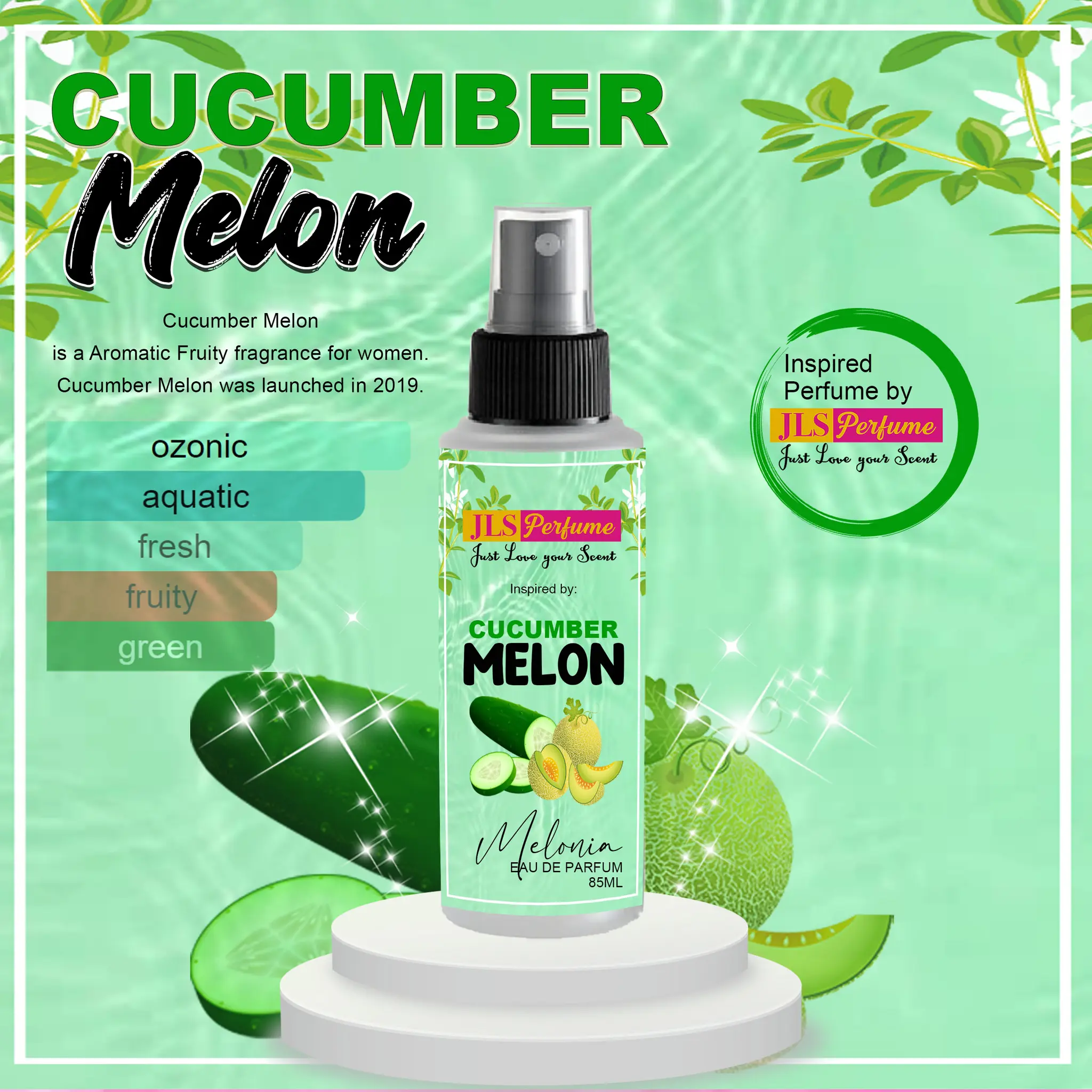 CUCUMBER MELON Women's Inspired Perfume 25% Oil Based 85ml By: JLS Perfume