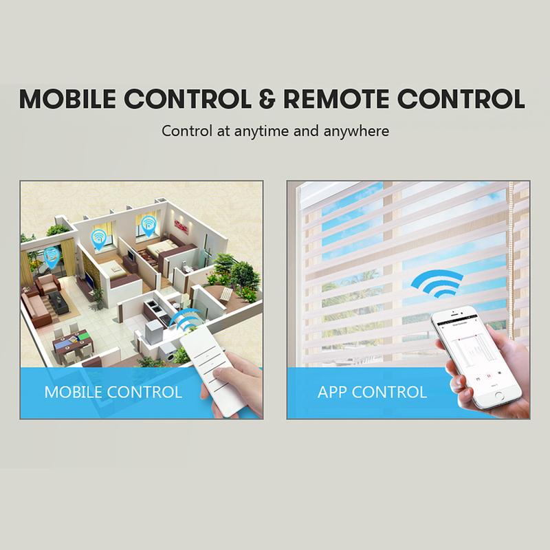 Product Introduction of WiFi Smart Motorized Chain Roller  Shower Curtain Blinds Shade Shutter Drive Electric Curtain Motor RF Remote Automation Kit Tuya Smart Life App Control Via Alexa/Google 37