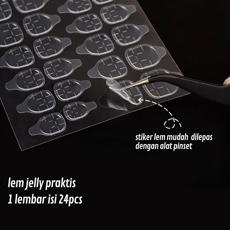 Lem set kuku palsu gel double tape lengkap 4in1 4