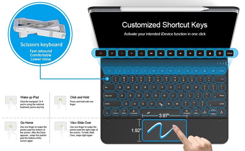 Product Introduction of "Goojodoq for ipad keyboard with Case for Air 4/5 /6 Pro 11 12.9 2021 - 2018 A16 M3 2025 Gen10 floating cantilever cover wireless bluetooth" 31