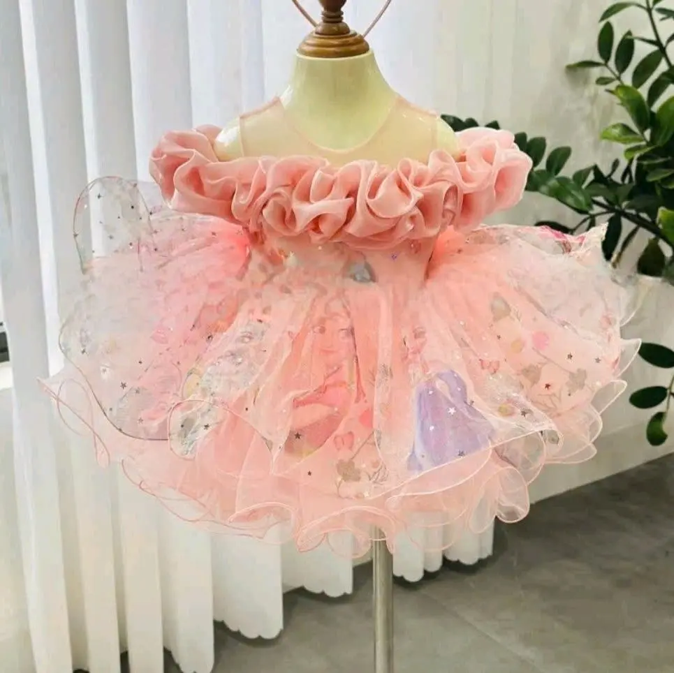 (tặng kèm bờm, nơ sau) đầm công chúa elsa,  ngực bèo cho bé 9 đến 25kg