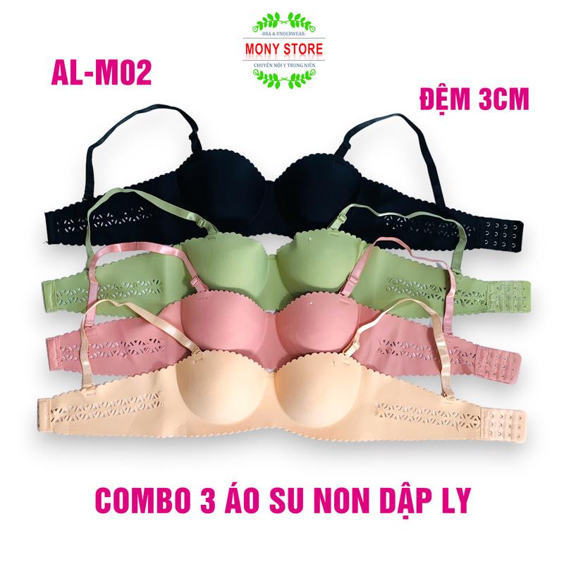 3 áo lót su non cup ngang đệm 3cm không gọng xinh nhiều màu hot top áo ngực nữ bra voi, mix 3 áo ngực đúc su cúpngang nhiều màu hót  đệm bàn tay 3cm bra voi