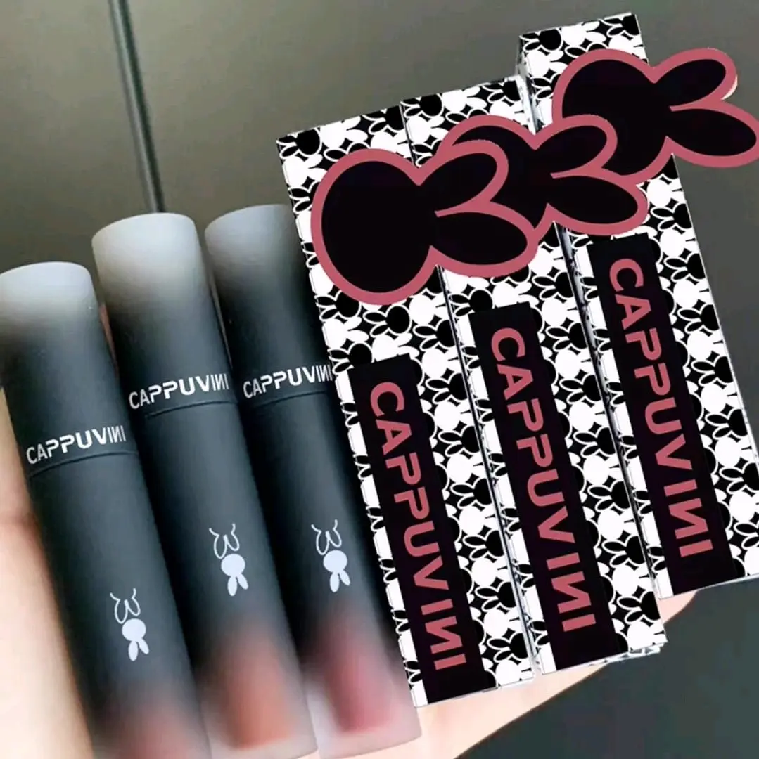 CAPPUVINI Matte Lip Glaze Dark Series Lipstick Warna Gelap Cappuvini Lipstick Matte Velvet Lip