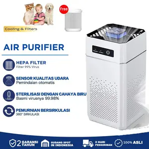 Filter Udara Air Purifier Terbaik dengan Filter Menghilangkan Bau Tak Sedap Anti Debu Anti Polusi Anti Virus PM2.5 Aman Untuk Anak Untuk Penderita Asma Alergi Untuk Pemilik Hewan Peliharaan Cocok di Kamar Tidur dan Kantor Original