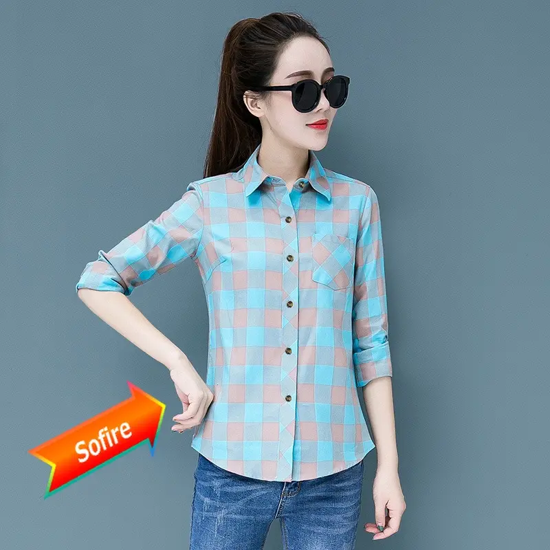 AB xanh da trời - áo sơ mi kẻ sọc hồng, áo sơ mi dài tay, phong cách Wild Slim 3