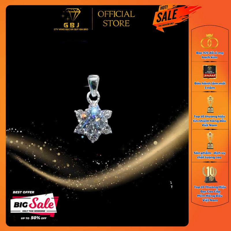 Mặt Dây Chuyền Bạc Hoa Tuyết 6 Cánh Viên Chủ CZ 6Li M03 XI KIM Lấp Lánh Dành Cho Nữ GBJ274