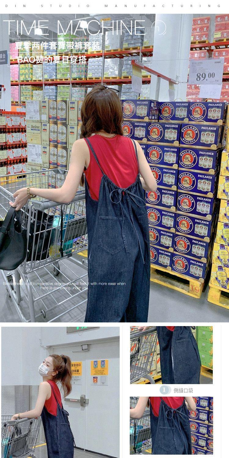 Product Introduction of Quần Yếm Denim, Phong Cách Nhật Bản, Mùa Xuân Và Mùa Thu, Mỏng Và Không Tay, Áo Jumpsuit Quần Nữ, Bó Sát Và Thẳng, Ống Rộng, Có Dây Đeo 4