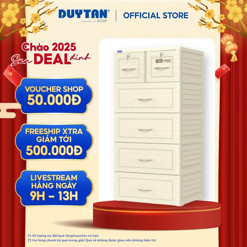 Tủ quần áo Tabi 5 tầng, ngăn kéo bền chắc, đựng được đồ chơi, vật dụng nhà cửa, nhựa Duy Tân, nhiều màu sắc lựa chọn