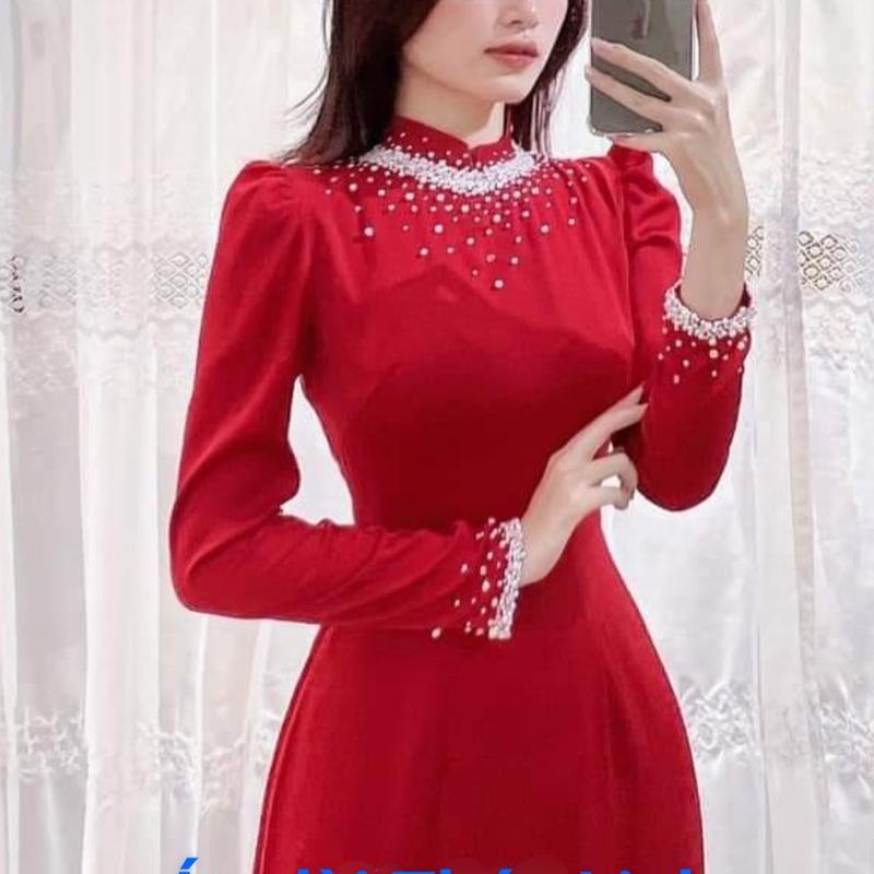 Áo dài thiết kế bay hạt - Áo dài Thúy Linh 0