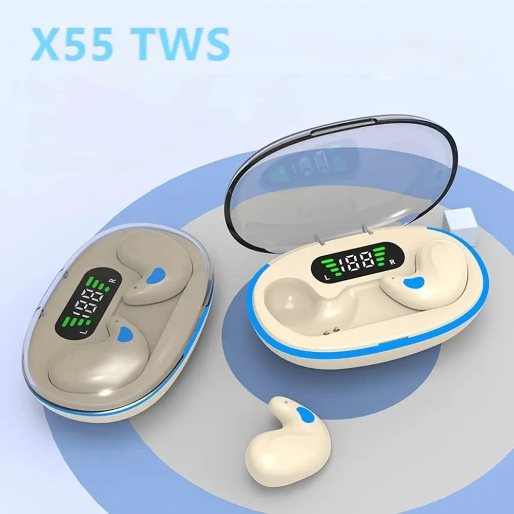 Tai Nghe Nhét Tai Nghe Bluetooth Không Dây, X55 TWS Mới, Không Thấm Nước, Tai Nghe Mini, Tai Nghe Âm Thanh Nổi, Thích Hợp Cho Điện Thoại Và Xiaomi, Tai Nghe Bluetooth Nghe Nhạc