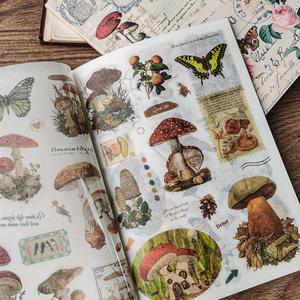 Libro de calcomanías vintage con temática de flores y plantas, 20 hojas de papel para Scrapbooking y Creación de diarios, Libro de calcomanías decorativas Hazlo tú mismo para Scrapbooking y Creación de diarios