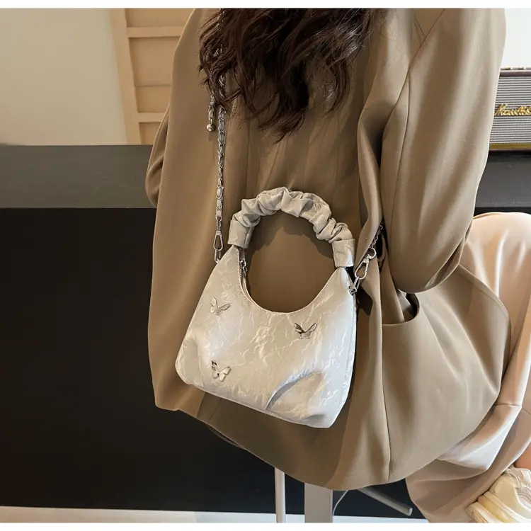 Túi cầm tay quai xách đeo chéo quai nhúm da nhung tặng charm mây dễ thương tiểu thư Hiếu Túi Store 587 Bag Nữ Chữ Nhật 4