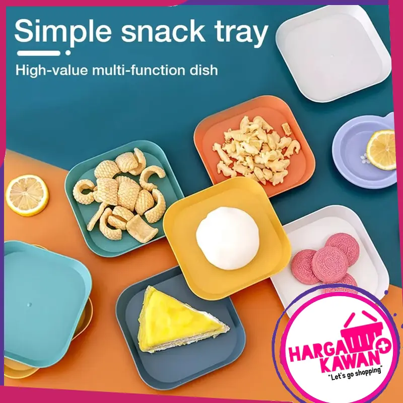 PIRING PLASTIK MAKAN UNIK TEMPAT WADAH BUAH SAYURAN SNACK KUE SAJI SERBAGUNA MAKANAN | PIRING SNACK ISI 10 PCS 0