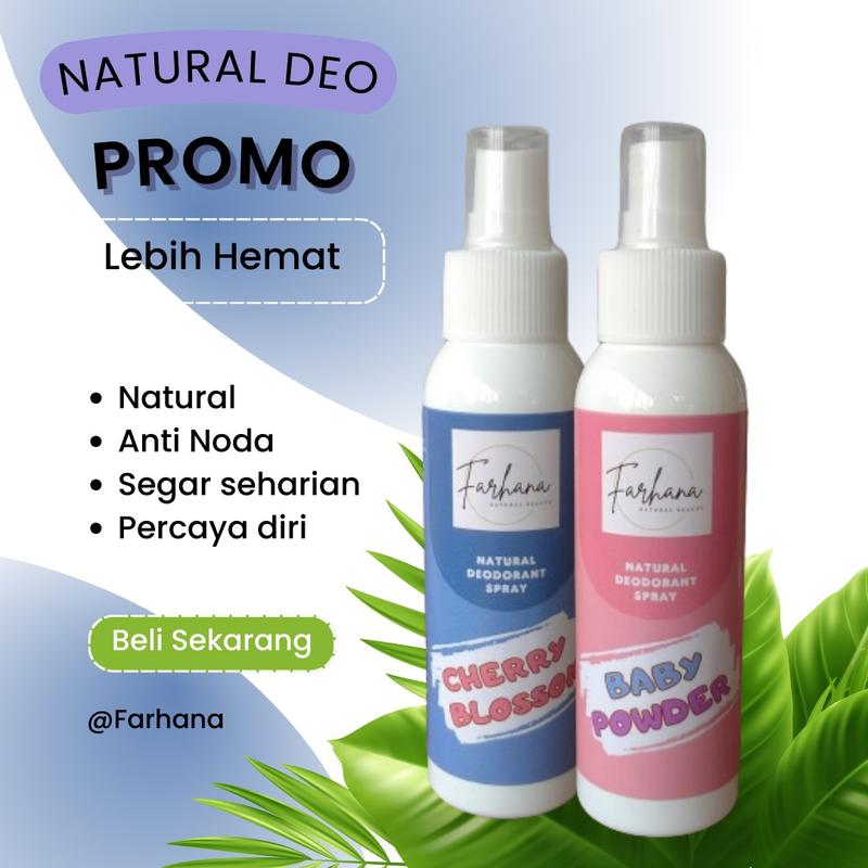 Deodorant tawas spray by Farhana Paket 5 Pcs penghilang bau badan efektif dan cepat non alkohol aman tanpa iritasi 5