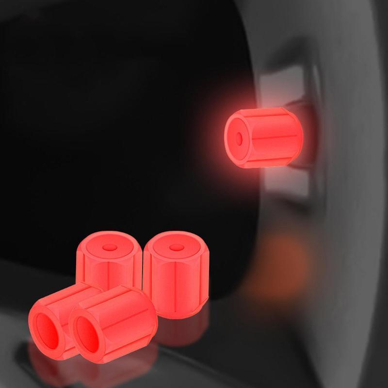 Product Introduction of Tire Air Valve Caps, Glow In The Dark, Set Of 4, High Strength, Glows At Night, Car Dress-Up Parts, Tire Valve Caps, Corrosion Prevention, Lightweight, Easy To Install, Universal, For Cars, Motorcycles, Bicycles, Fluorescent Orange 16