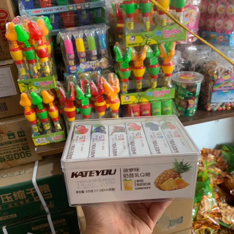 Hộp 30 thanh kẹo sữa chua hoa quả Kateyou, mỗi thanh 17,5g Snack Ăn Vặt Food Candy