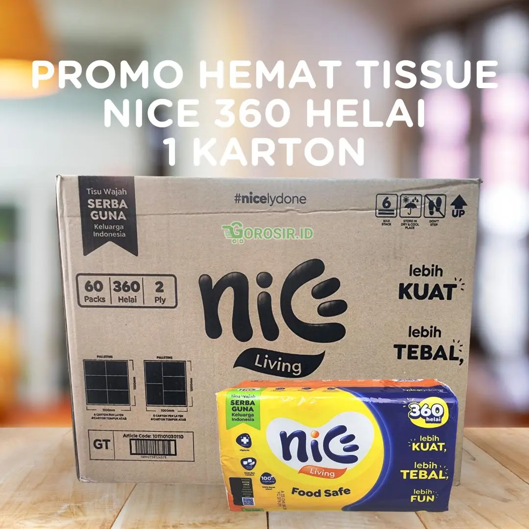 Tissue Nice 360 Helai 1 Karton isi 60 Pcs - Shop | Tokopedia