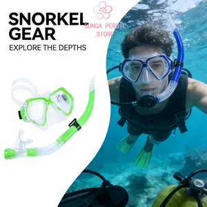 【COD】Kacamata Selam Snorkel Set Anti Kabut Kaca Tempered Perlengkapan Snorkeling Diving Pantai